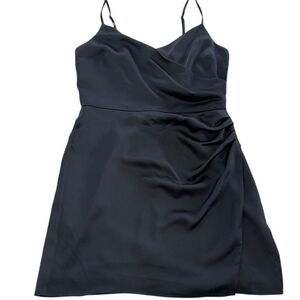 Abercrombie & Fitch Dress Women Medium Black Mini Surplice Faux Wrap LBD
